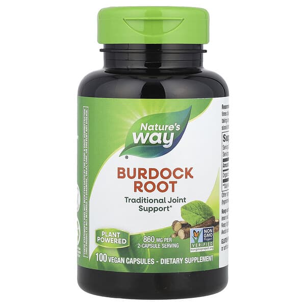 Nature's Way, 牛蒡，950 毫克，100 粒全素膠囊（每粒膠囊 475 毫克）