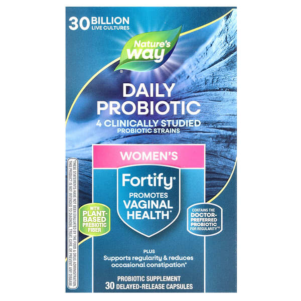 Nature's Way, Fortify,女性益生菌 + 益生元,日常護理,300 億,30 粒緩釋膠囊