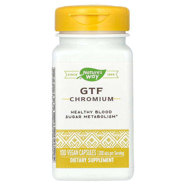 Nature's Way, GTF Chromium，100粒素食膠囊