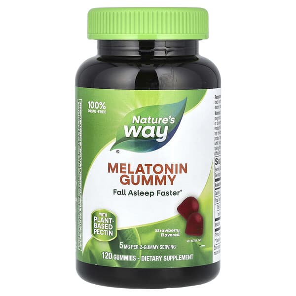 Nature's Way, 褪黑荷爾蒙軟糖，草莓味，5 毫克，120 粒軟糖（每粒軟糖 2.5 毫克）