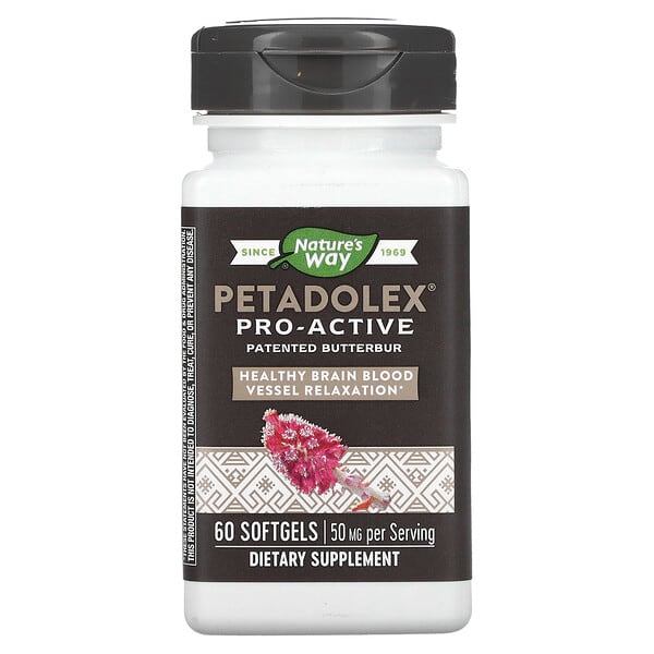 Nature's Way, PETADOLEX，積極主動，50 毫克，60 粒軟膠囊