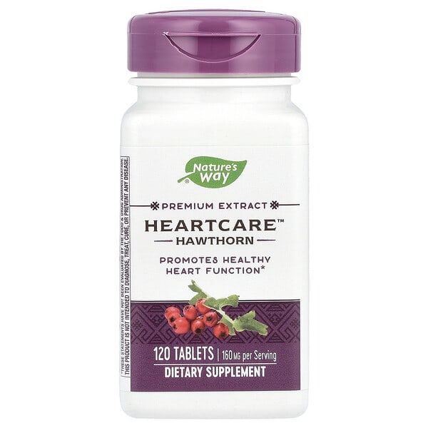 Nature's Way, HeartCare，山楂味，160 毫克，120 片（每片 80 毫克）