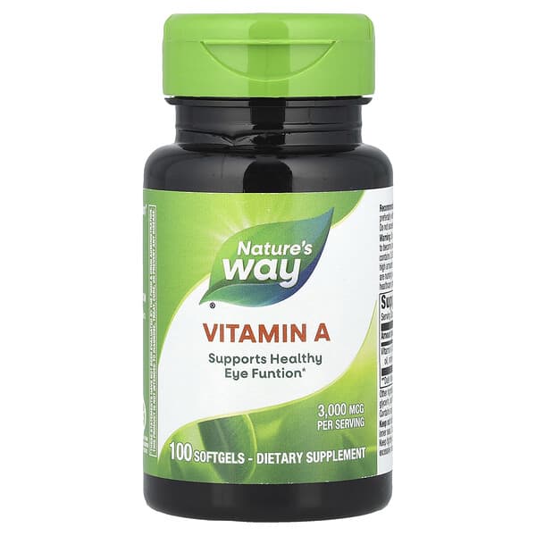 Nature's Way, 維生素 A,10,000 國際單位,100 粒軟膠囊