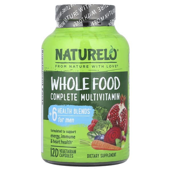 NATURELO, 男性全食多維生素,120 粒素食膠囊