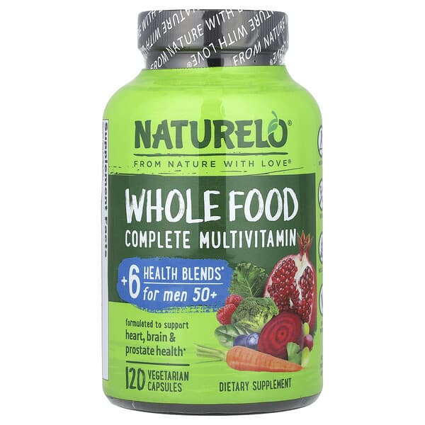 NATURELO, 50+ 男性專用全食多維生素素食膠囊，120 粒