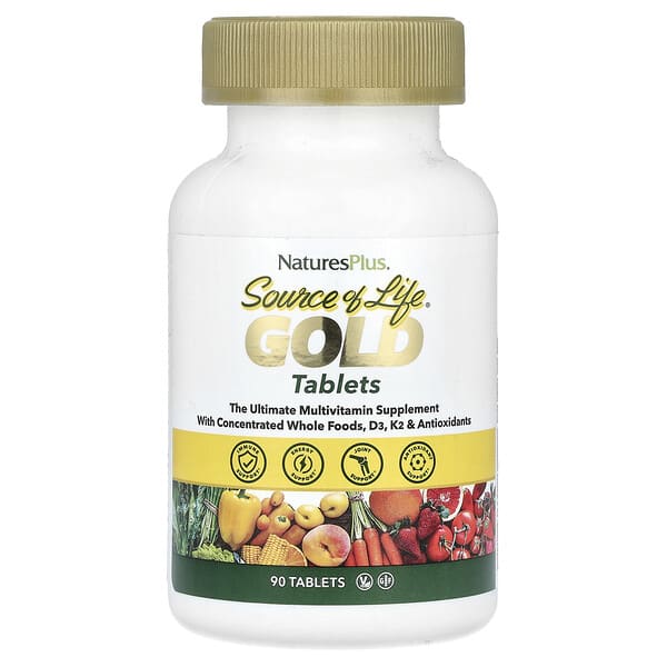 NaturesPlus, 生活的來源 Gold，高級複合維生素補充物，90片