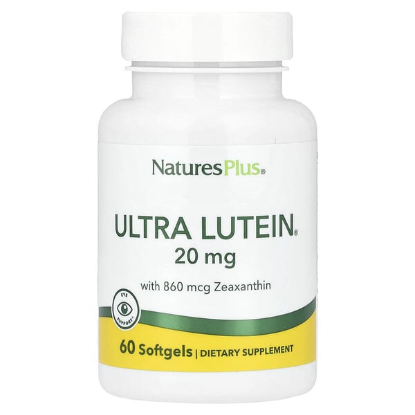 NaturesPlus, 含玉米黃質的 Ultra Lutein®，20 毫克，60 粒軟膠囊