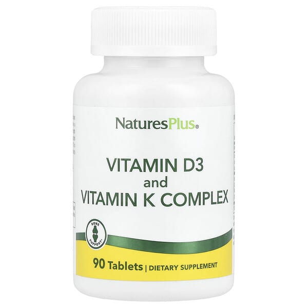 NaturesPlus, 維生素 D3 和維生素 K 復合物，90 片