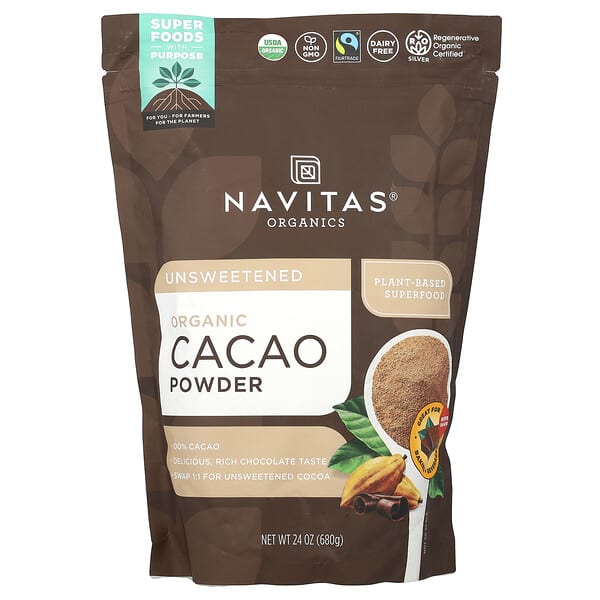 Navitas Organics, 有機可可粉,無糖,24 盎司(680 克)