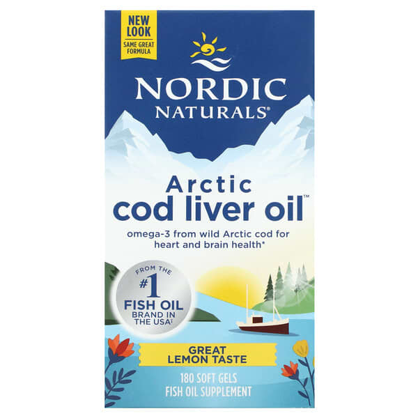 Nordic Naturals, 北極鱈魚肝油，檸檬味，180 粒軟凝膠