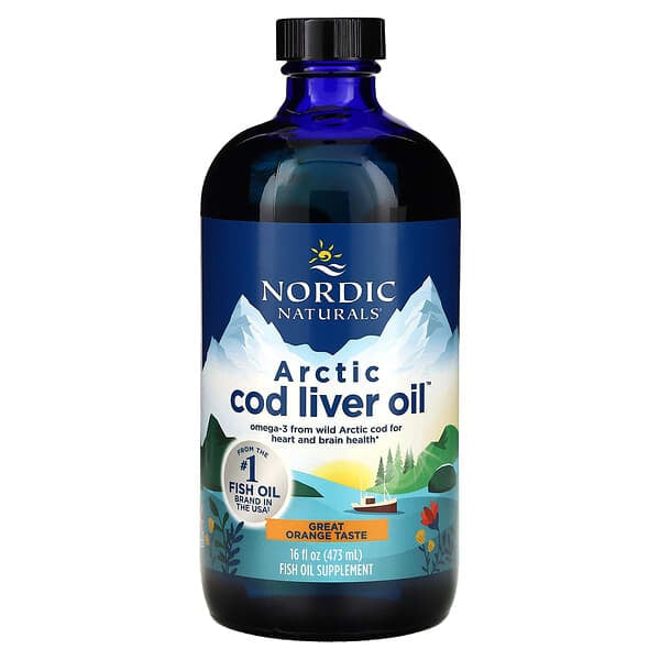 Nordic Naturals, 北極鱈魚肝油，橙味，1060 毫克，16 液量盎司（473 毫升）