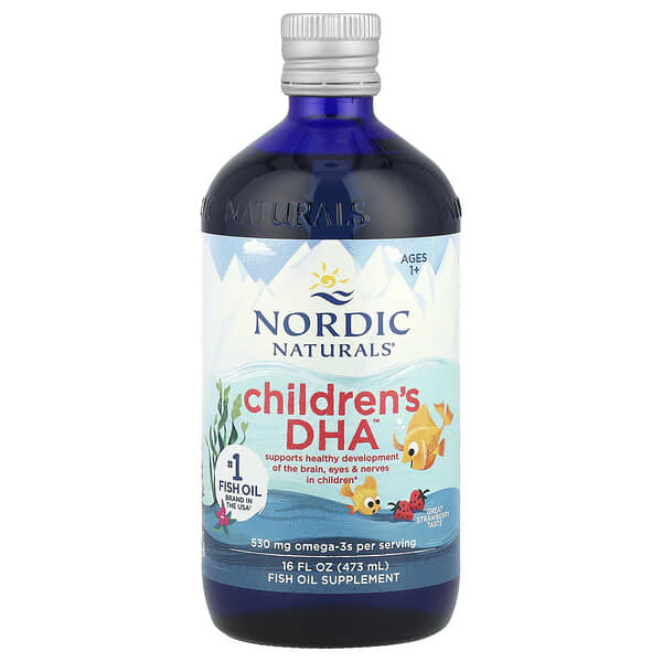 Nordic Naturals, 兒童 DHA™，1 歲以上，草莓味，530 毫克，16 液量盎司（473 毫升）