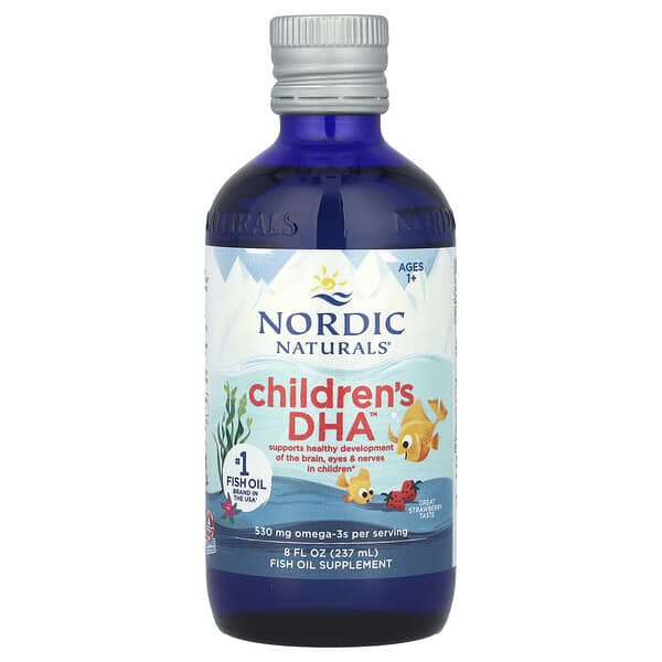 Nordic Naturals, 兒童 DHA™，1 歲以上，草莓味，8 液量盎司（237 毫升）