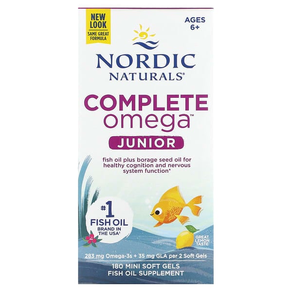 Nordic Naturals, Complete Omega Junior，6-12 歲，檸檬味，180 粒迷你軟凝膠