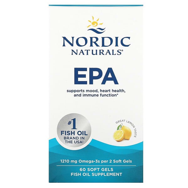 Nordic Naturals, EPA，檸檬味，1,210 毫克，60 粒軟凝膠（每粒軟凝膠 605 毫克）