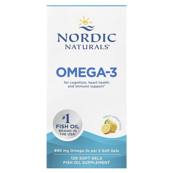 Nordic Naturals, Omega-3，檸檬味，690 毫克，120 粒軟凝膠（每粒軟凝膠 345 毫克）