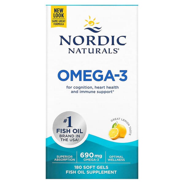 Nordic Naturals, Omega-3，檸檬味，690 毫克，180 粒軟凝膠（每粒軟凝膠 345 毫克）