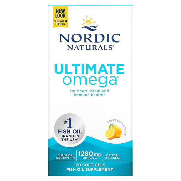 Nordic Naturals, Ultimate Omega，檸檬味，1,280 毫克，120 粒軟凝膠（每粒軟凝膠 640 毫克）
