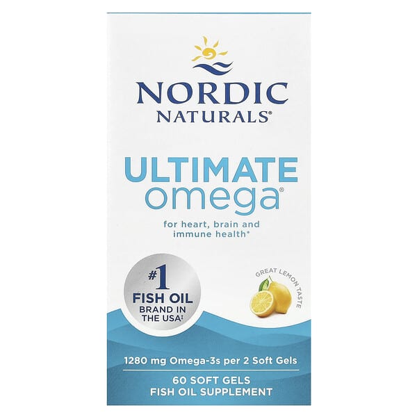 Nordic Naturals, Ultimate Omega，檸檬味，1,280 毫克，60 粒軟凝膠（每粒軟凝膠 640 毫克）
