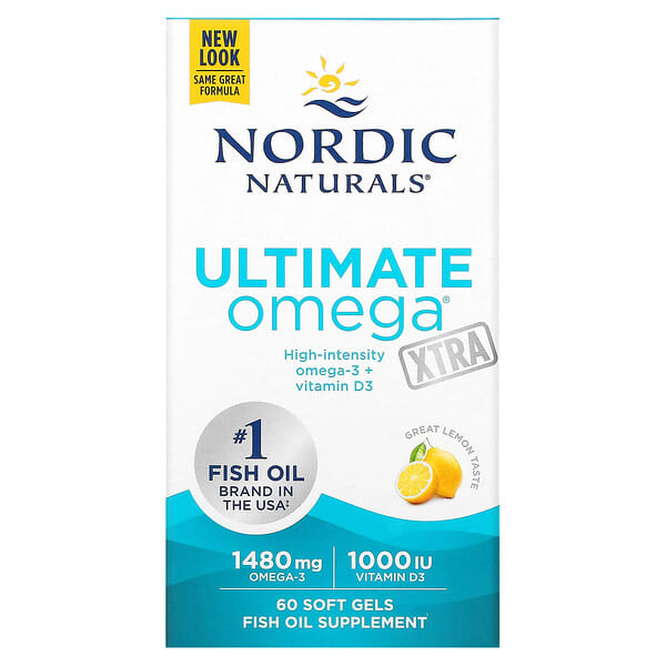 Nordic Naturals, ltimate Omega Xtra，檸檬味，1,480 毫克，60 粒軟凝膠（每粒軟凝膠 740 毫克）