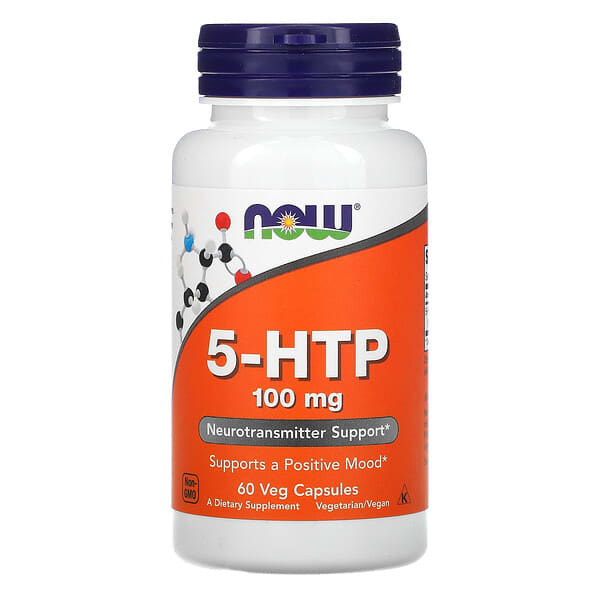 NOW Foods, 5-HTP 素食膠囊，100 毫克，60 粒