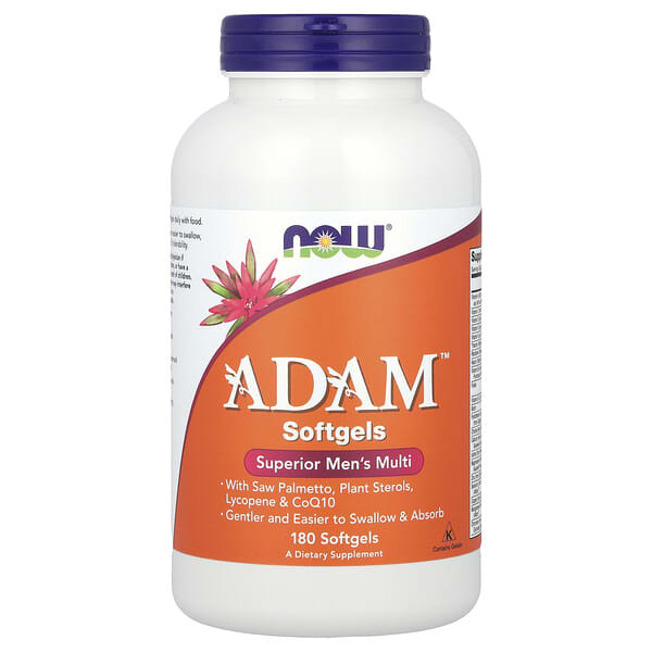 NOW Foods, ADAM™，高級男性複合維生素，180 粒軟凝膠