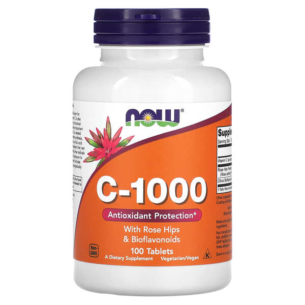 NOW Foods, C-1000,含玫瑰果和生物類黃酮,100 片