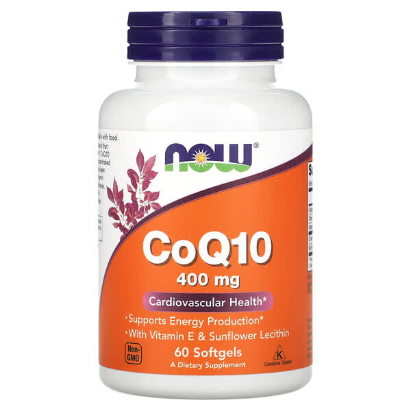 NOW Foods, 輔酶 Q10,400 毫克,60 粒軟凝膠