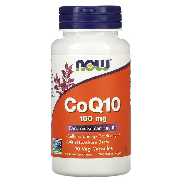 NOW Foods, CoQ10，含山楂果，100 mg，90粒植物膠囊