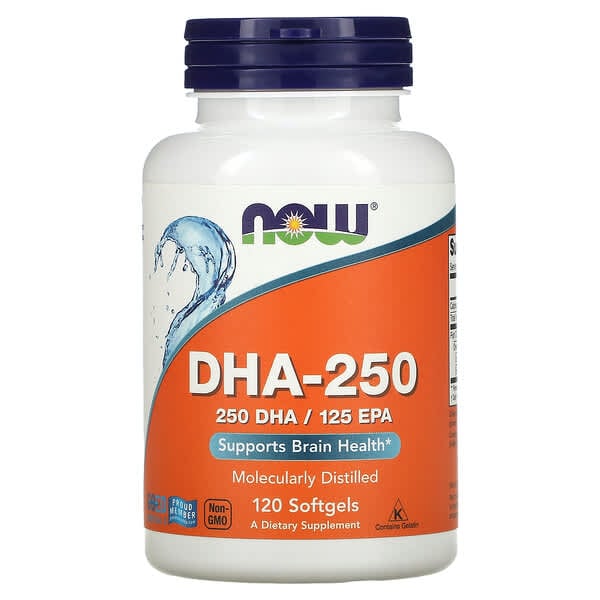 NOW Foods, DHA-250，120 粒軟膠囊