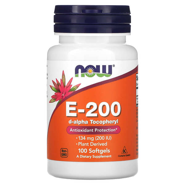 NOW Foods, E-200，134 毫克（200 國際單位），100 粒軟凝膠