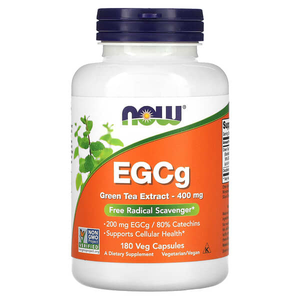 NOW Foods, EGCg 綠茶提取物素食膠囊,400 毫克,180 粒