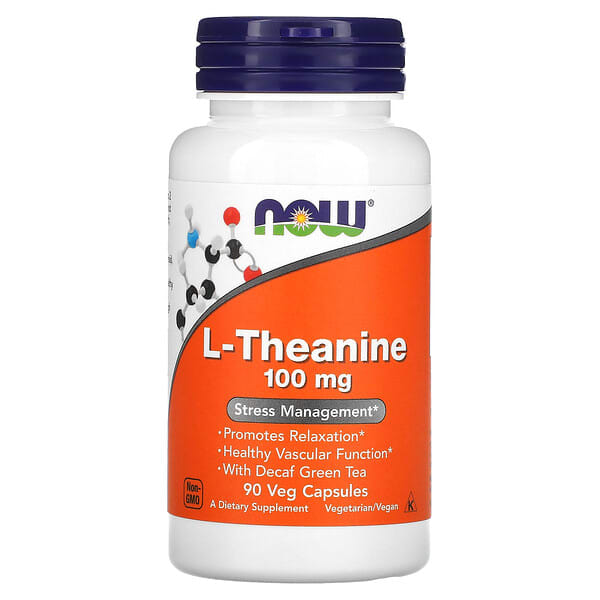 NOW Foods, 左旋Theanine, 100 毫克, 90 Veg Capsules