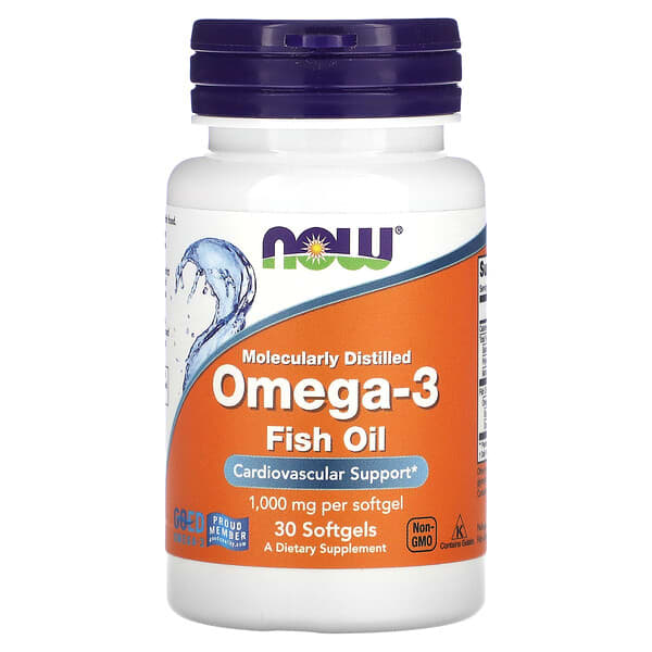 NOW Foods, Omega-3 魚油，1000 毫克，30 粒魚軟凝膠（每粒軟凝膠 1,000 毫克）