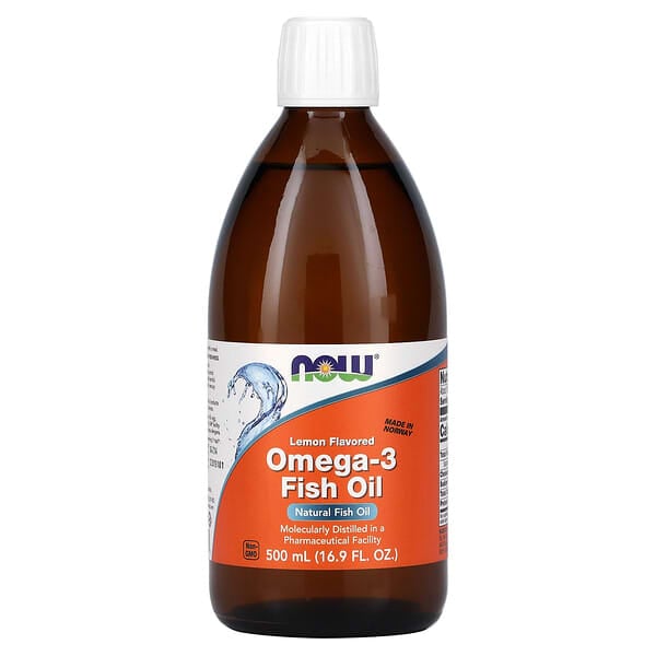 NOW Foods, 歐米伽-3 魚油，檸檬味，16.9 液量盎司（500 毫升）