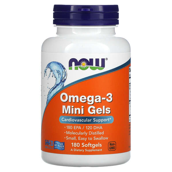 NOW Foods, Omega-3 迷你膠囊，180 EPA/120，180 粒軟凝膠
