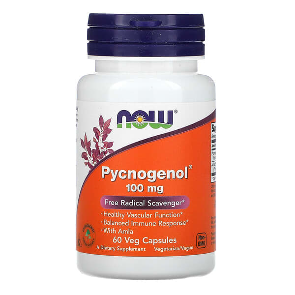 NOW Foods, Pycnogenol ，100 毫克，60 粒素食膠囊