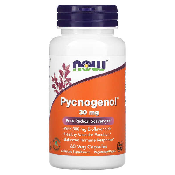 NOW Foods, Pycnogenol ,30 毫克,60 粒素食膠囊