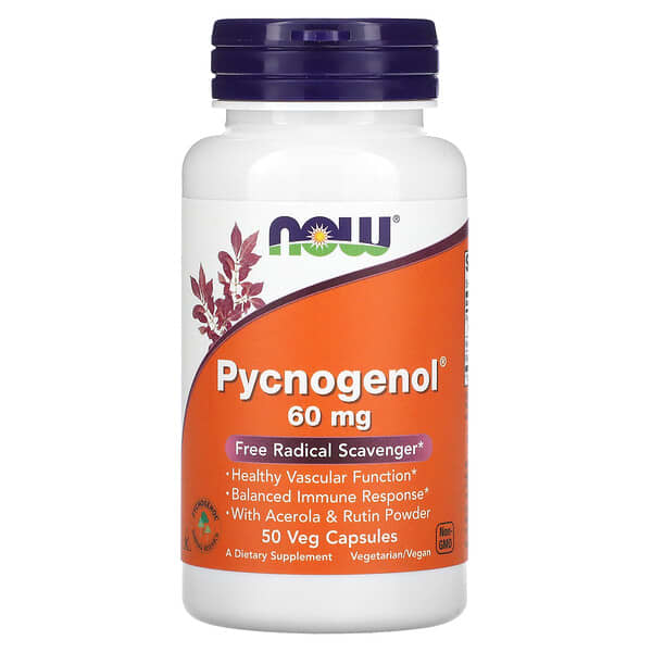 NOW Foods, Pycnogenol，60 mg，50粒植物膠囊