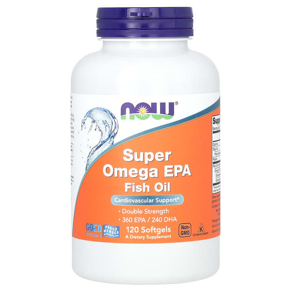 NOW Foods, 超級 Omega EPA 魚油,2000 毫克,120 粒軟膠囊(每粒軟膠囊 1000 毫克)