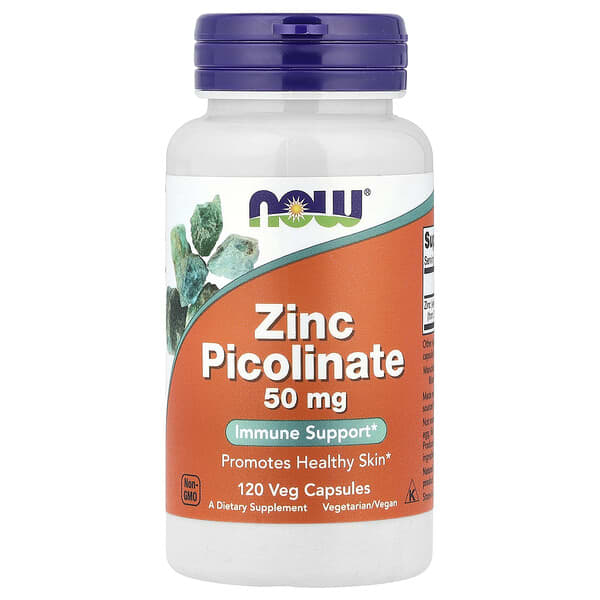 NOW Foods, Zinc Picolinate，50毫克，120粒素食膠囊