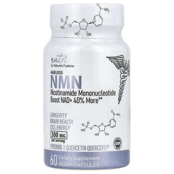 Nutri, 逆齡 NMN，300 毫克，60 粒全素膠囊（每粒膠囊 150 毫克）