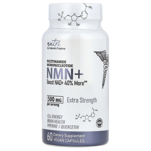 Nutri, NMN+，特強型，500 毫克，60 粒全素膠囊（每粒膠囊 250 毫克）