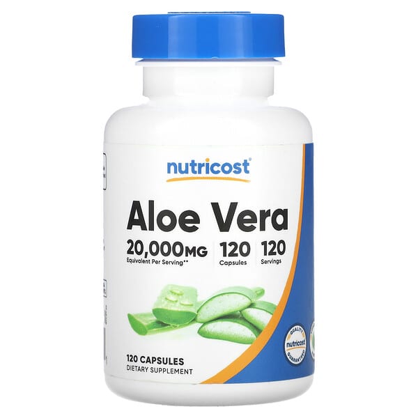 Nutricost, 蘆薈，20,000 毫克，120 粒膠囊