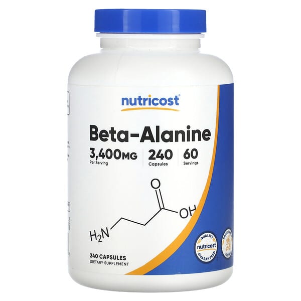 Nutricost, β-丙氨酸，3,400 毫克，240 粒膠囊（每粒膠囊 850 毫克）