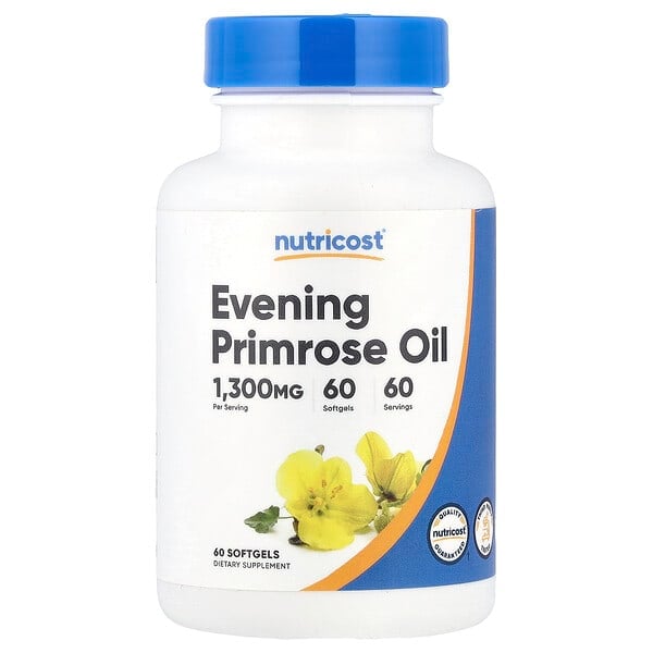 Nutricost, 月見草精油，1300 毫克，60 粒軟膠囊
