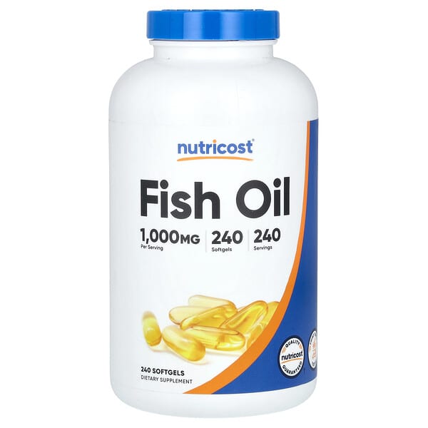 Nutricost, 魚油，1,000 毫克，240 粒軟凝膠