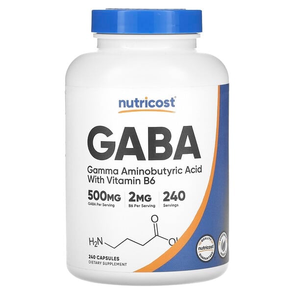 Nutricost, GABA 含維生素 B6，500 毫克，240 粒膠囊