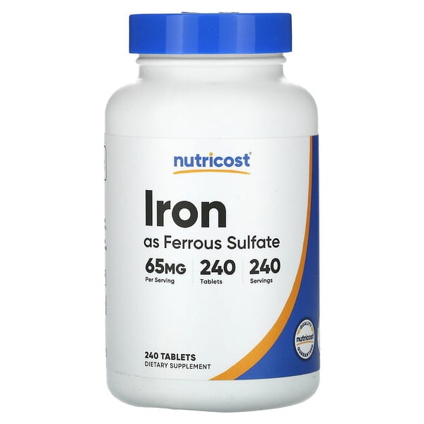 Nutricost, 鐵，65 毫克，240 片