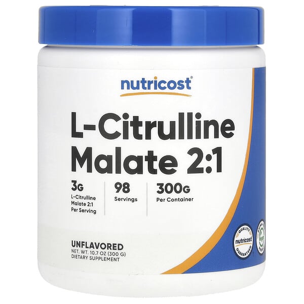 Nutricost, L-瓜氨酸蘋果酸 2:1，原味，10.7 盎司（300 克）